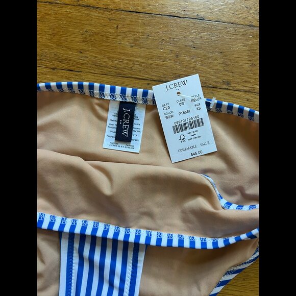 NWT Jcrew Blue & White Striped Bikini Bottom (XS) - Picture 7 of 7